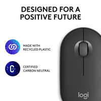 Logitech Pebble 2 M350s mouse Ambidextrous RF Wireless + Bluetooth Optical 4000 DPI - imagine 12