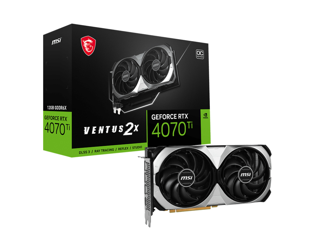 MSI GEFORCE RTX 4070 TI VENTUS 2X 12G OC graphics card NVIDIA 12 GB GDDR6X