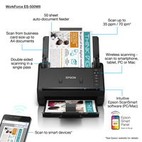 Epson WorkForce ES-500WII Sheet-fed scanner 600 x 600 DPI A4 Black - imagine 6