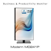 MSI Modern MD241P 23.8 Inch Monitor with Adjustable Stand, Full HD (1920 x 1080), 75Hz, IPS, 5ms, HDMI, DisplayPort, USB Type-C, Built-in Speakers, Anti-Glare, Anti-Flicker, Less Blue light, TÜV Certified, VESA, Kensington, Black,9S6-3PA59H-021 - imagine 18