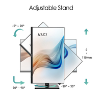 MSI Modern MD241P 23.8 Inch Monitor with Adjustable Stand, Full HD (1920 x 1080), 75Hz, IPS, 5ms, HDMI, DisplayPort, USB Type-C, Built-in Speakers, Anti-Glare, Anti-Flicker, Less Blue light, TÜV Certified, VESA, Kensington, Black,9S6-3PA59H-021 - imagine 9