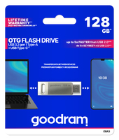 Goodram ODA3 USB flash drive 128 GB USB Type-A / USB Type-C 3.2 Gen 1 (3.1 Gen 1) Silver - imagine 7