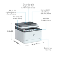 HP LaserJet Pro 3002dn Printer, Black and white, Printer for Small medium business, Print, Wireless; Print from phone or tablet; Two-sided printing - imagine 17